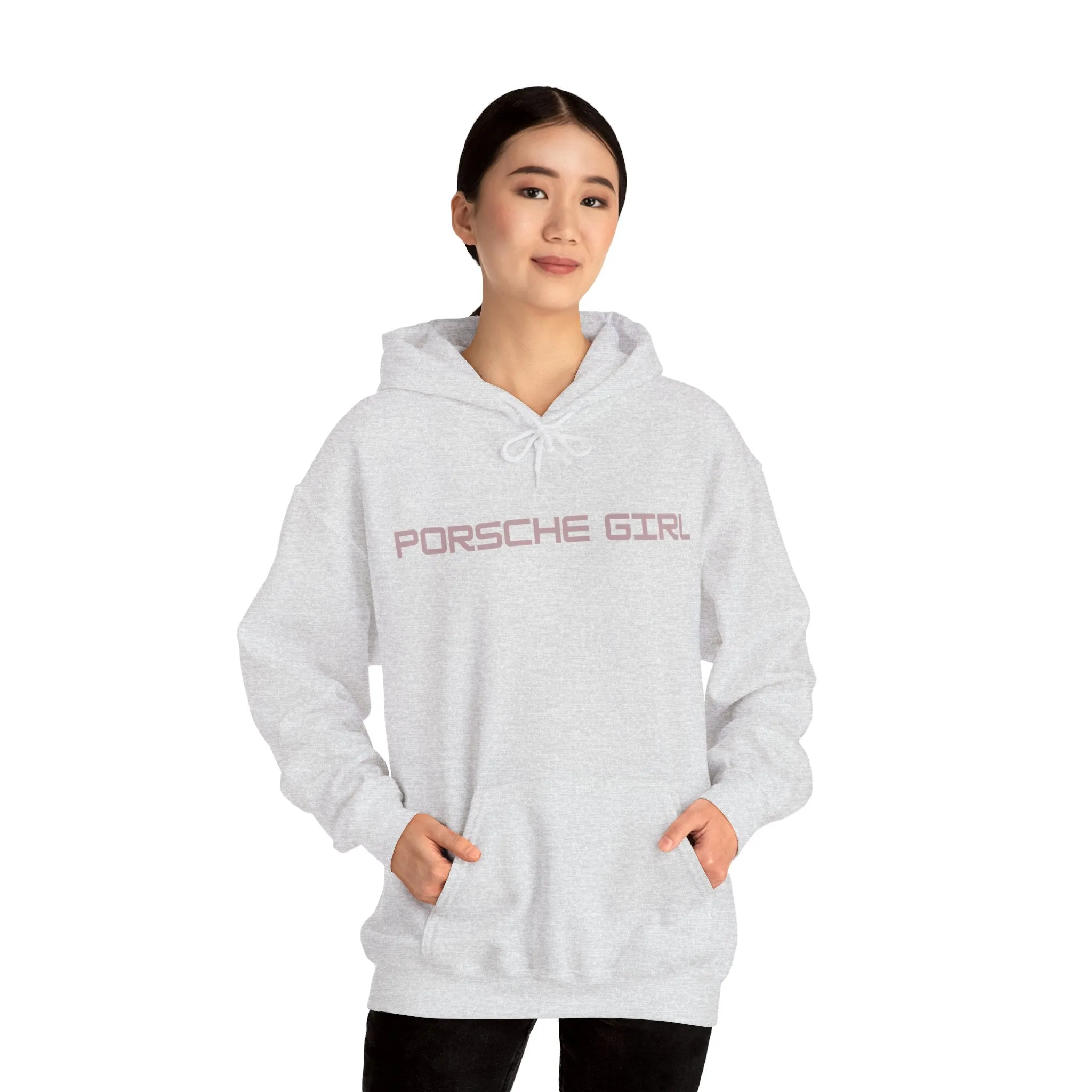 Pink Porsche Girl Heavy Blend™ Hooded Sweatshirt