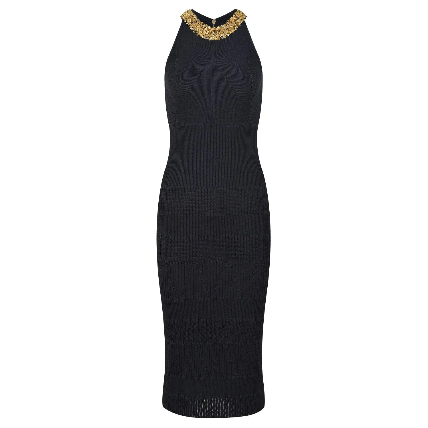 Pre Order:  Beaded Collar Knit Bodycon Dress