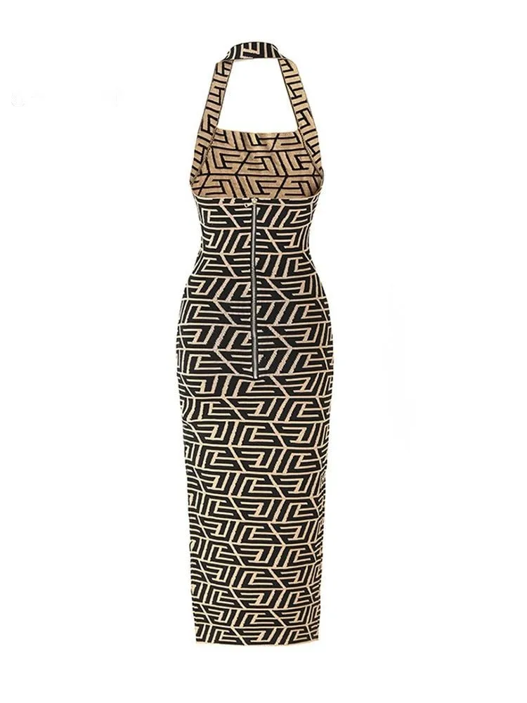 Pre Order:  Halter Maxi Bandage Dress