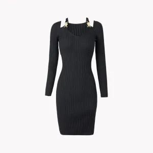 Pre Order:  Metal Bucle Knit Dress