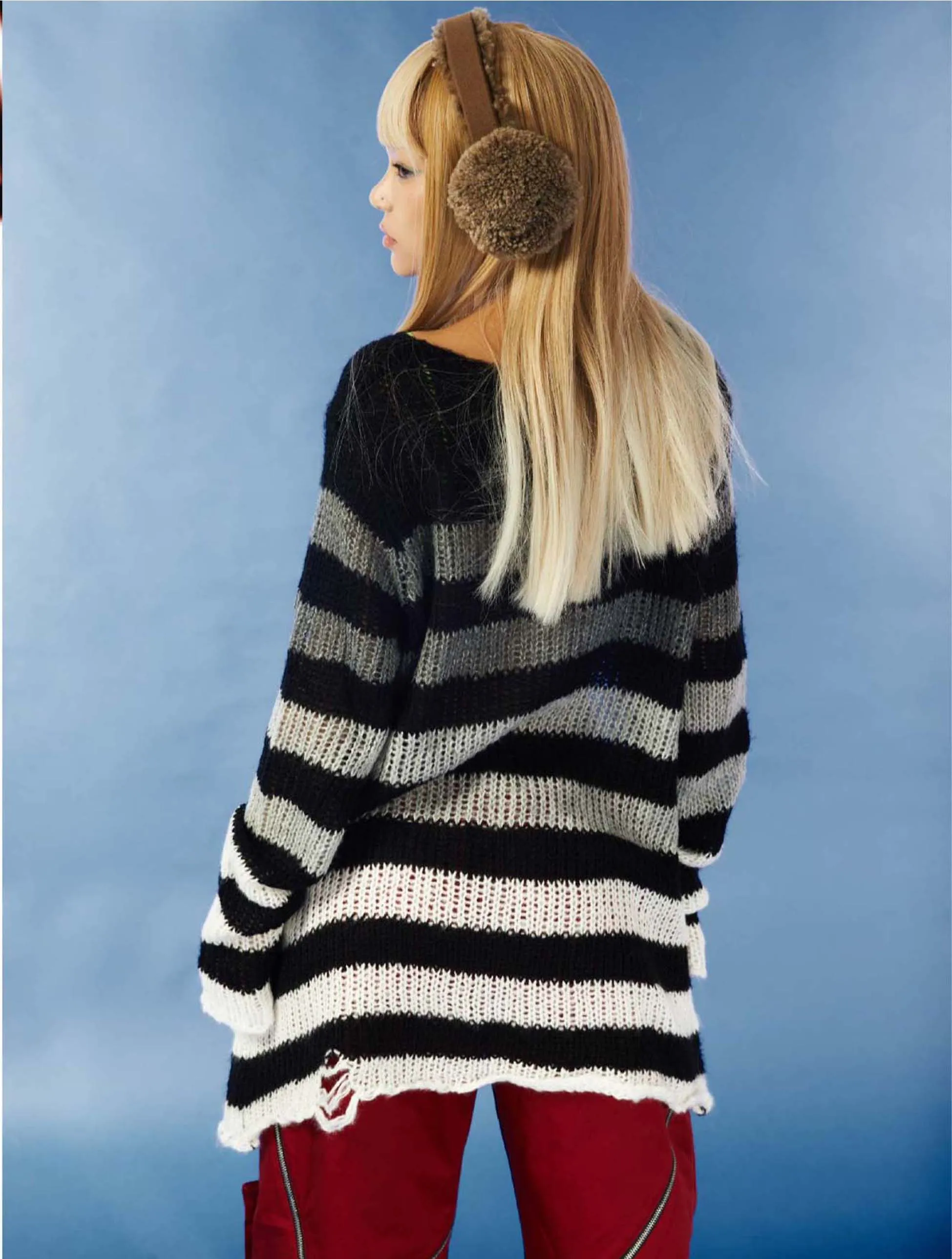 Punk Print Gradient Unisex Sweater