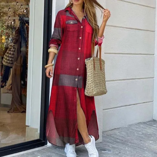 "Shay" Button Down Shirt Dress