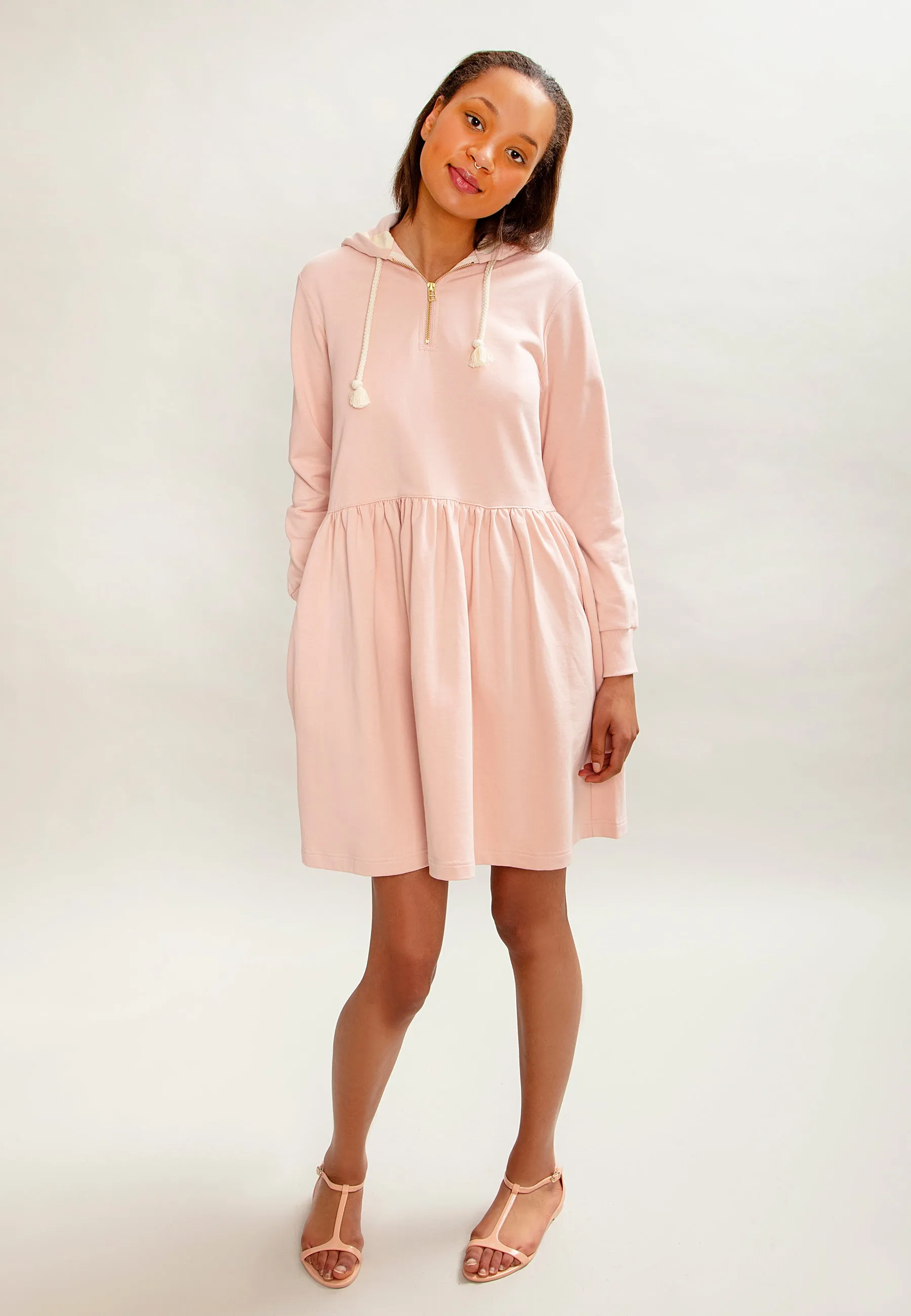 Ragna Hoodie Dress Light Pink