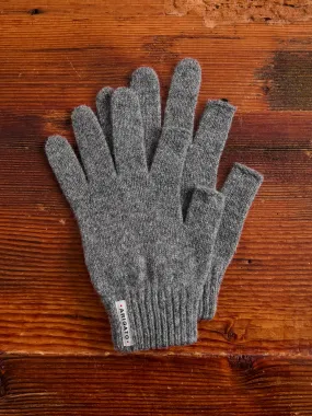 Recycled Cashmere Fingerless Gloves in Grey