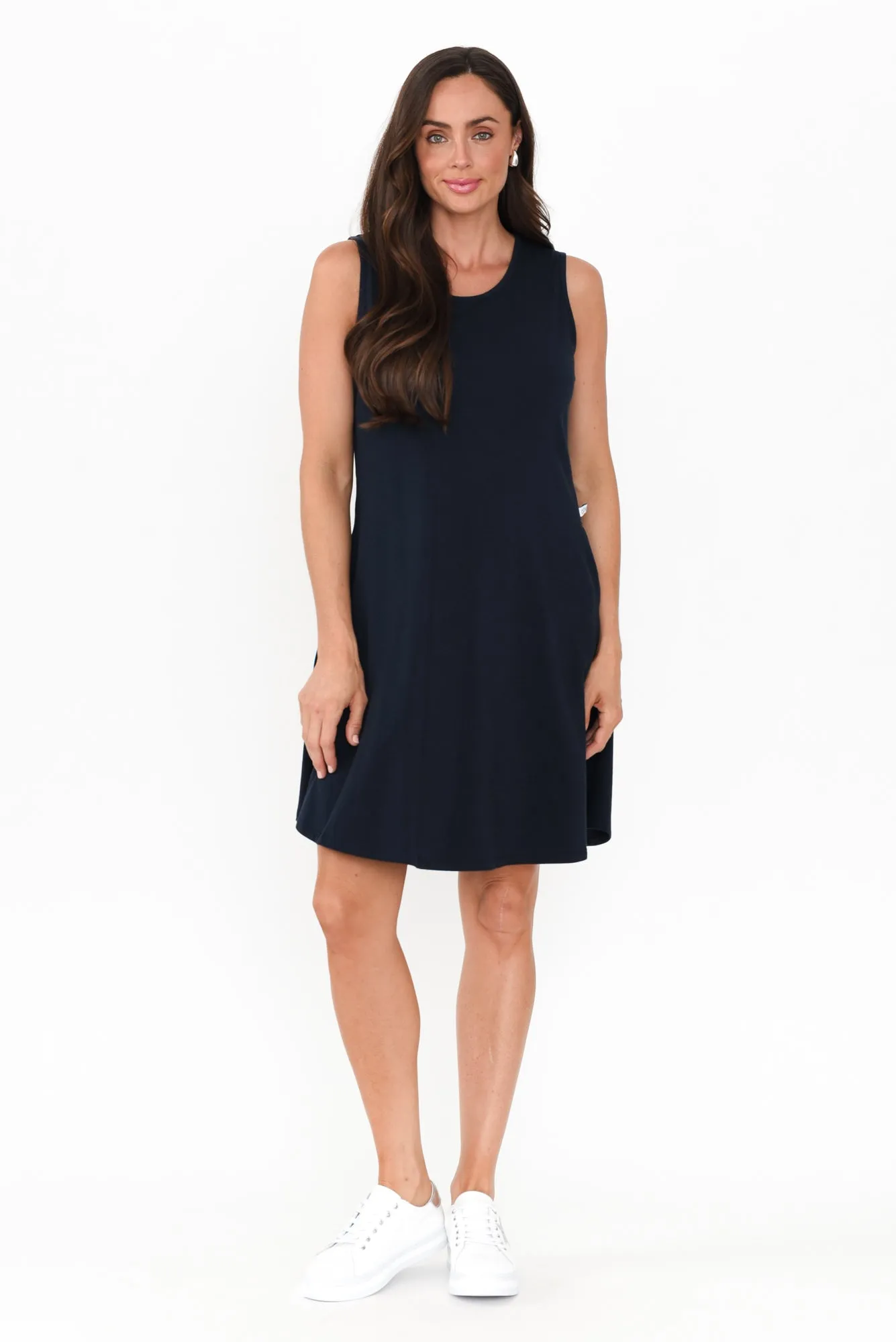 Roxanne Navy Swing Dress