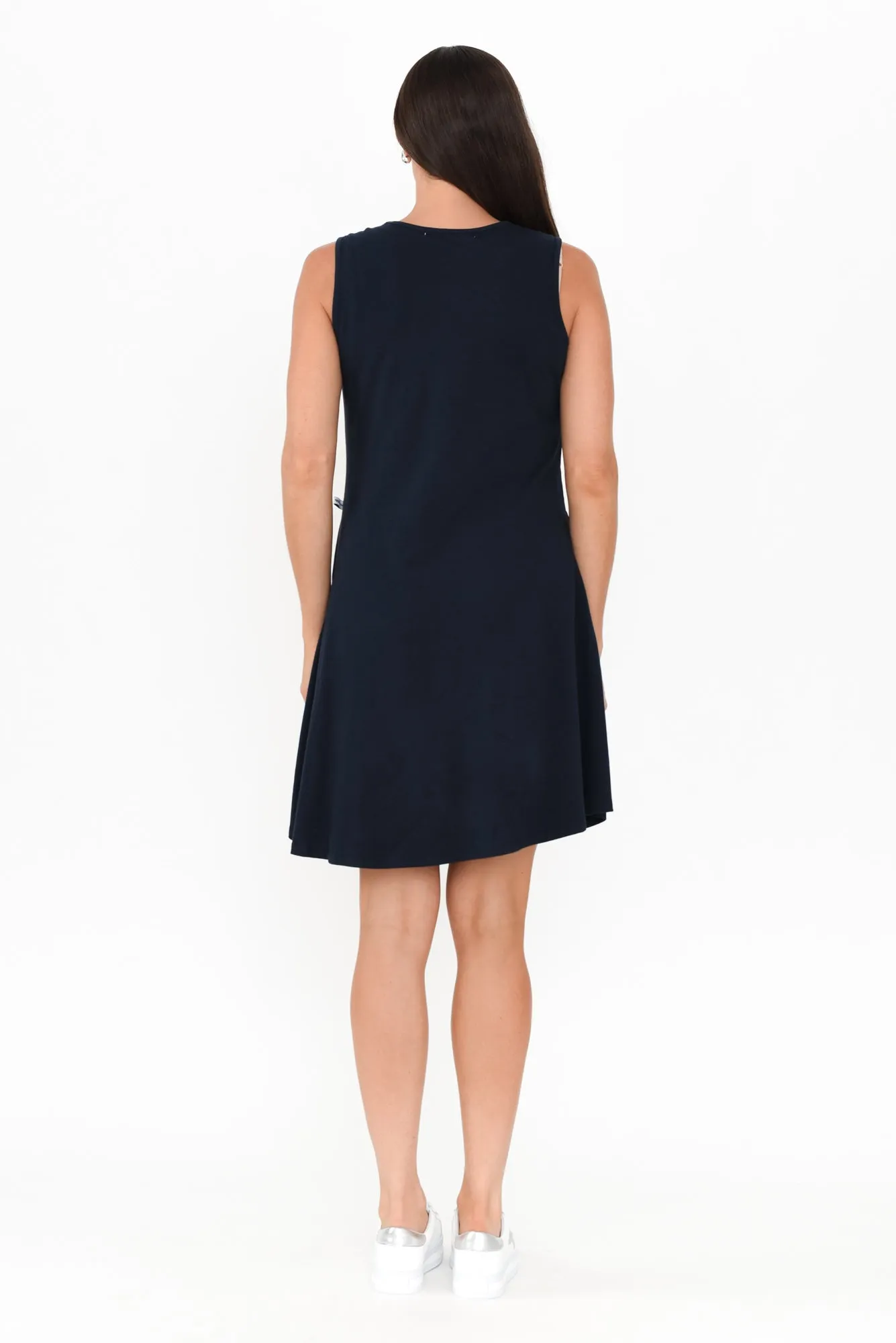 Roxanne Navy Swing Dress