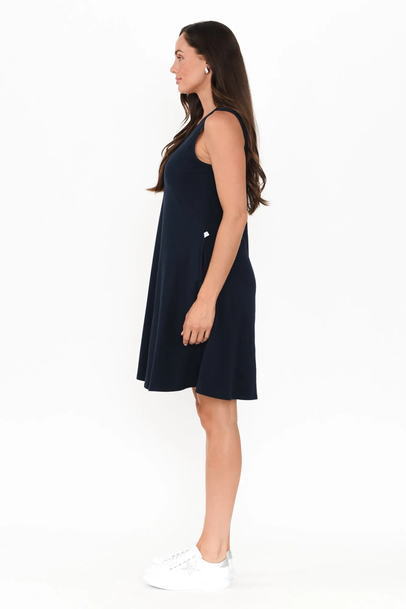 Roxanne Navy Swing Dress