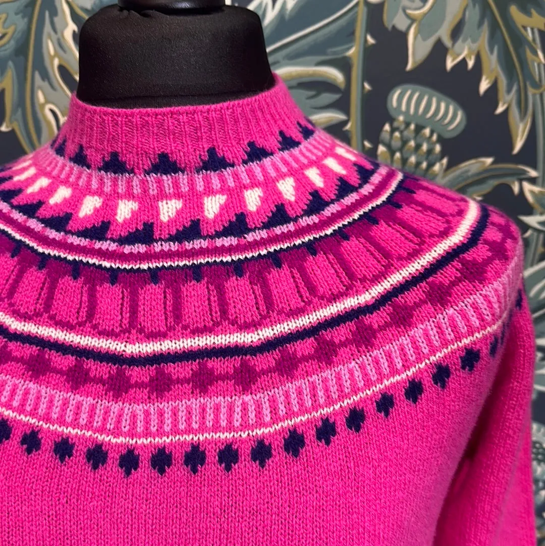 SALE Harley of Scotland Fairisle Sweater In Punk