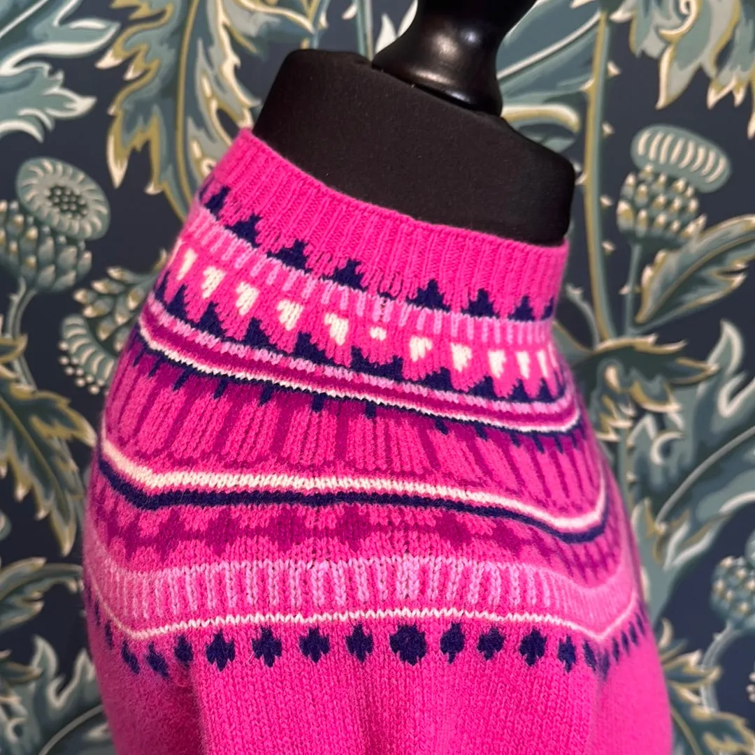 SALE Harley of Scotland Fairisle Sweater In Punk