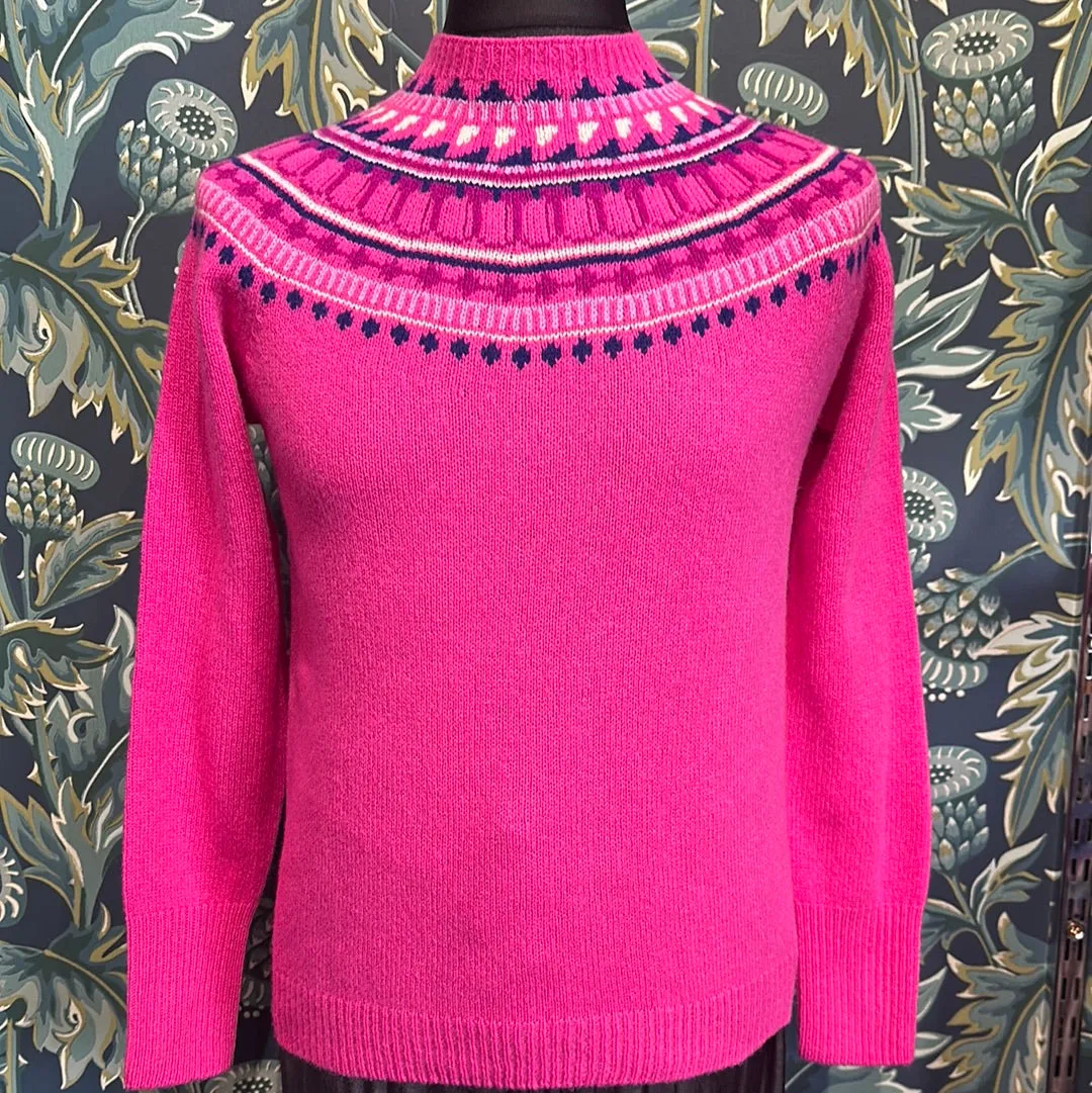 SALE Harley of Scotland Fairisle Sweater In Punk