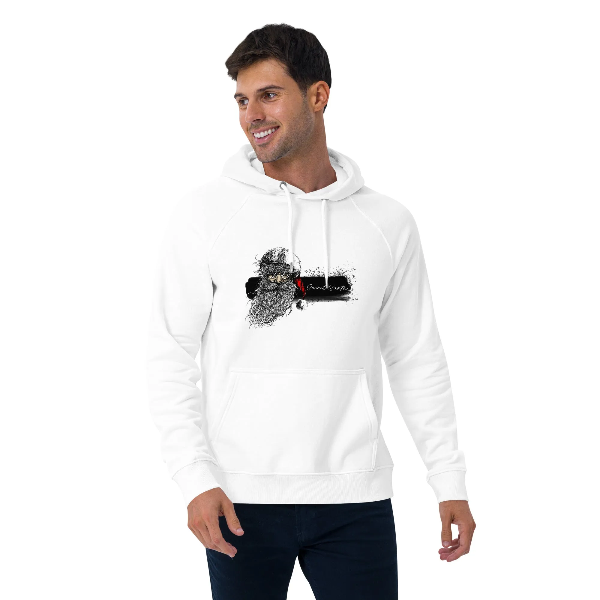 Secret Santa Graphics Men Eco Raglan Hoodie