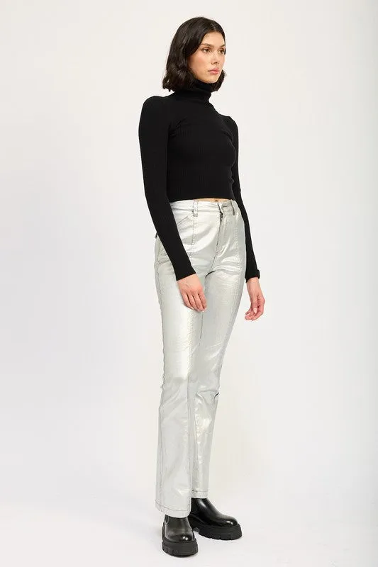 Shine On Metallic Flared Pants