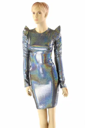 Silver Sharp Shoulder Dress