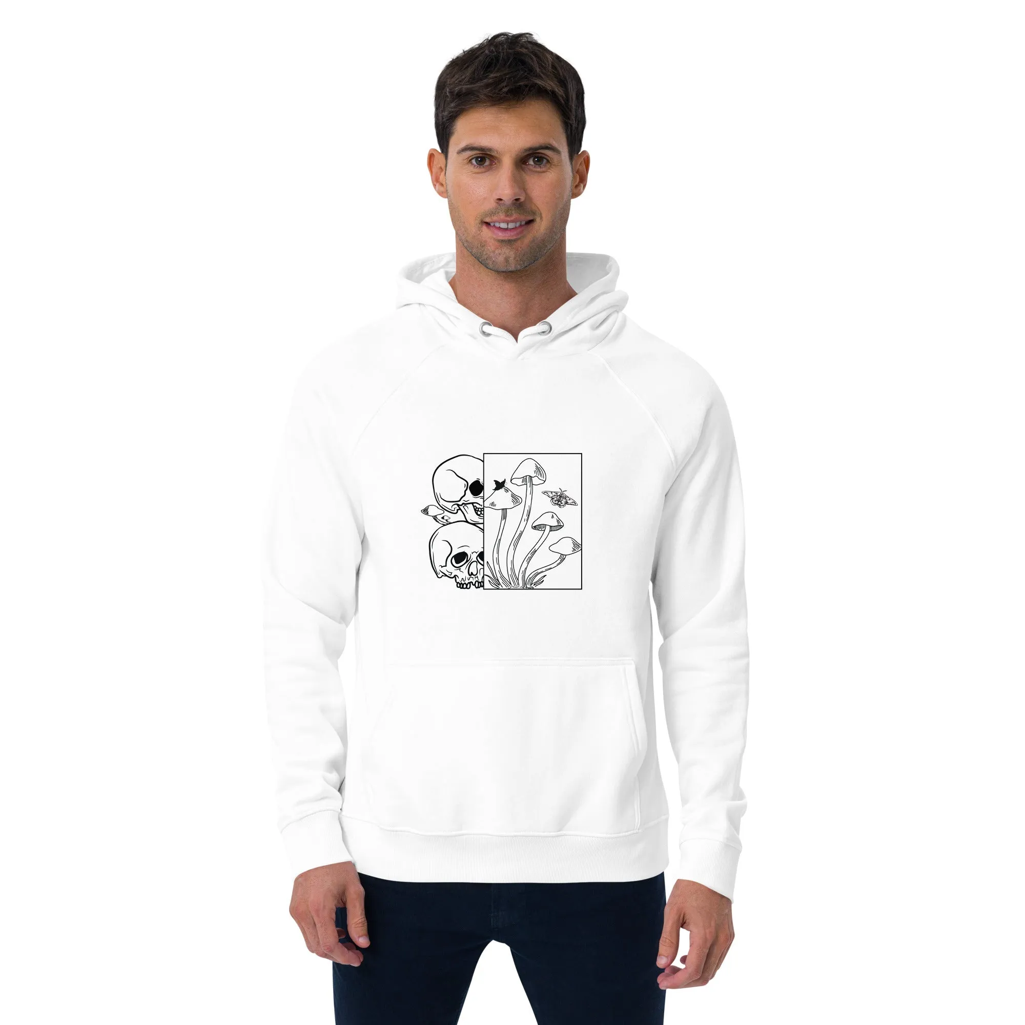 Skull Halloween Graphic Men Eco Raglan Hoodie