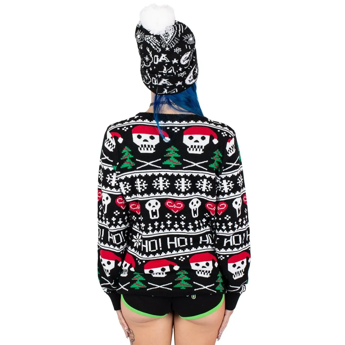 Skulls Ho Ho Ho Knit Christmas Sweater