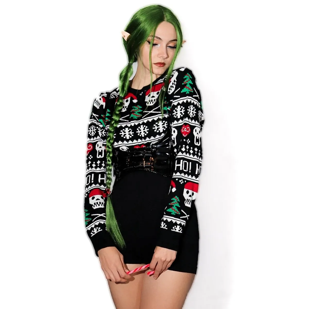 Skulls Ho Ho Ho Knit Christmas Sweater