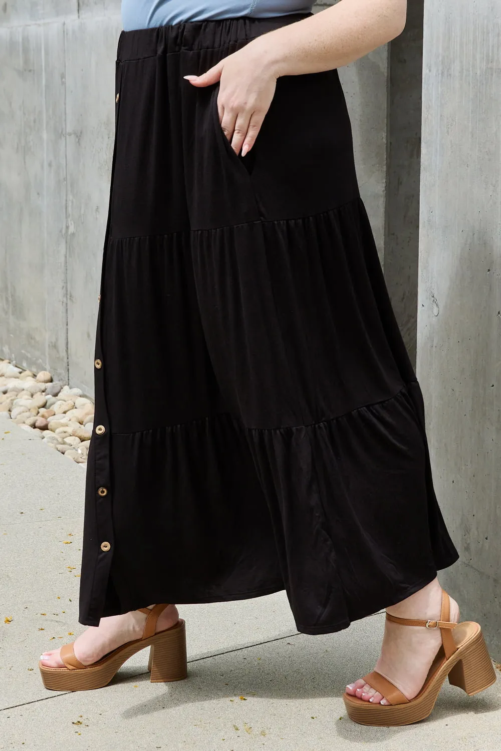 So Easy Full Size Solid Maxi Skirt