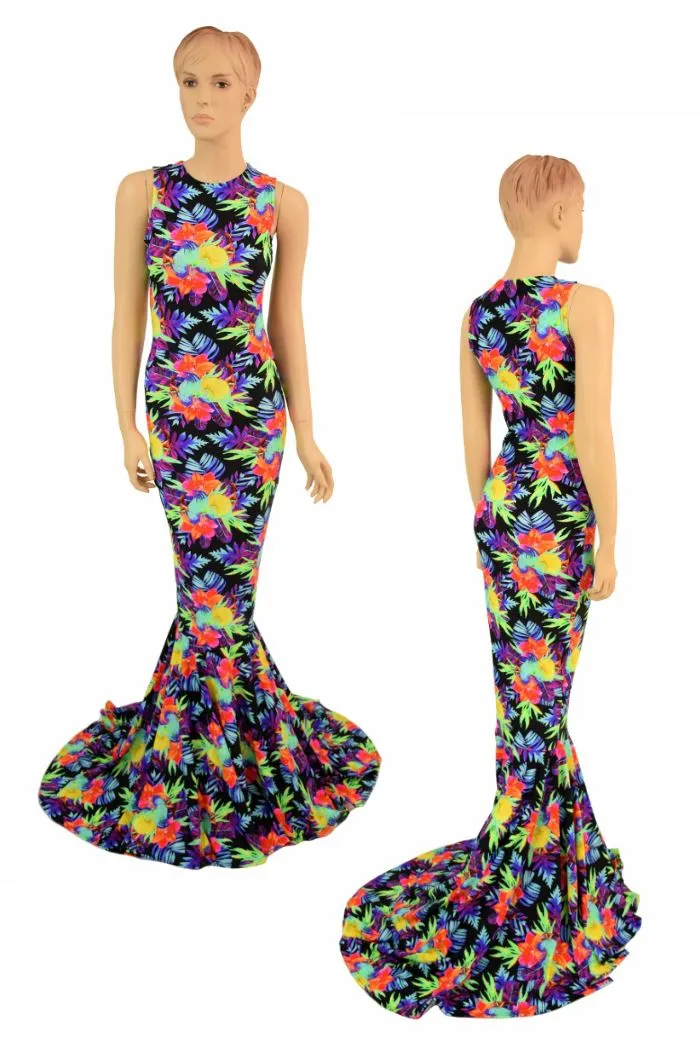 Sonic Bloom UV Puddle Train Gown