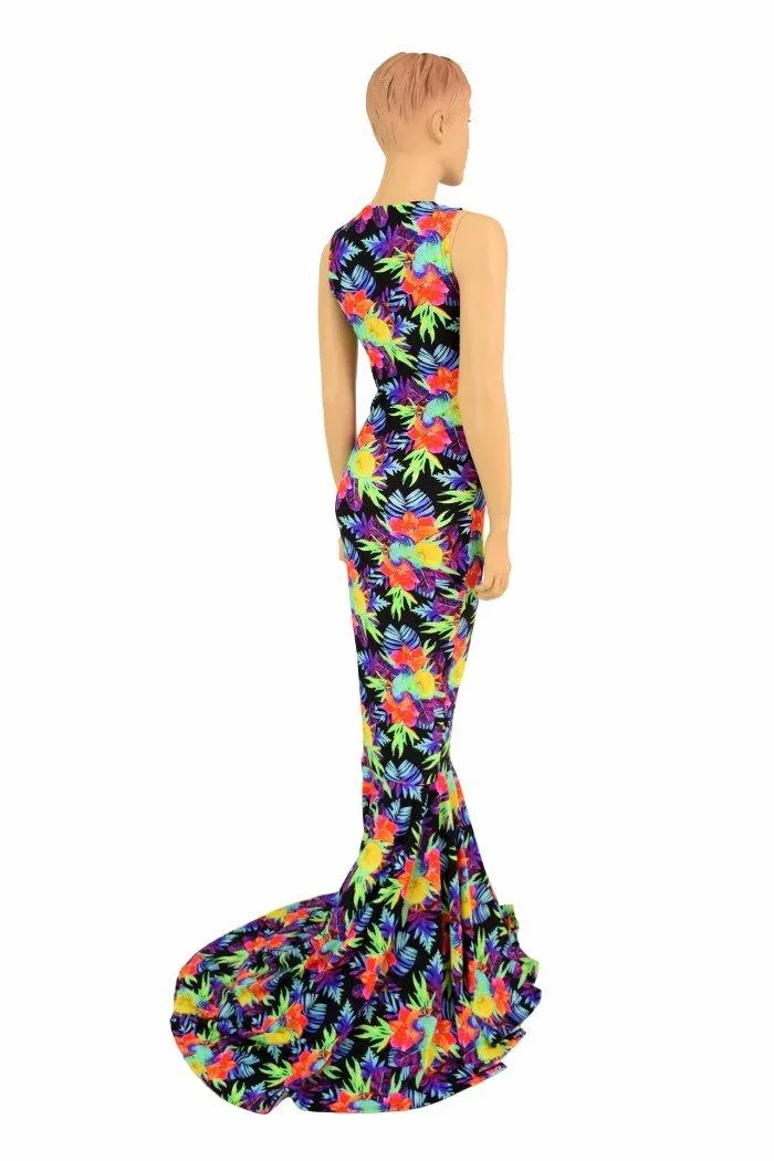 Sonic Bloom UV Puddle Train Gown