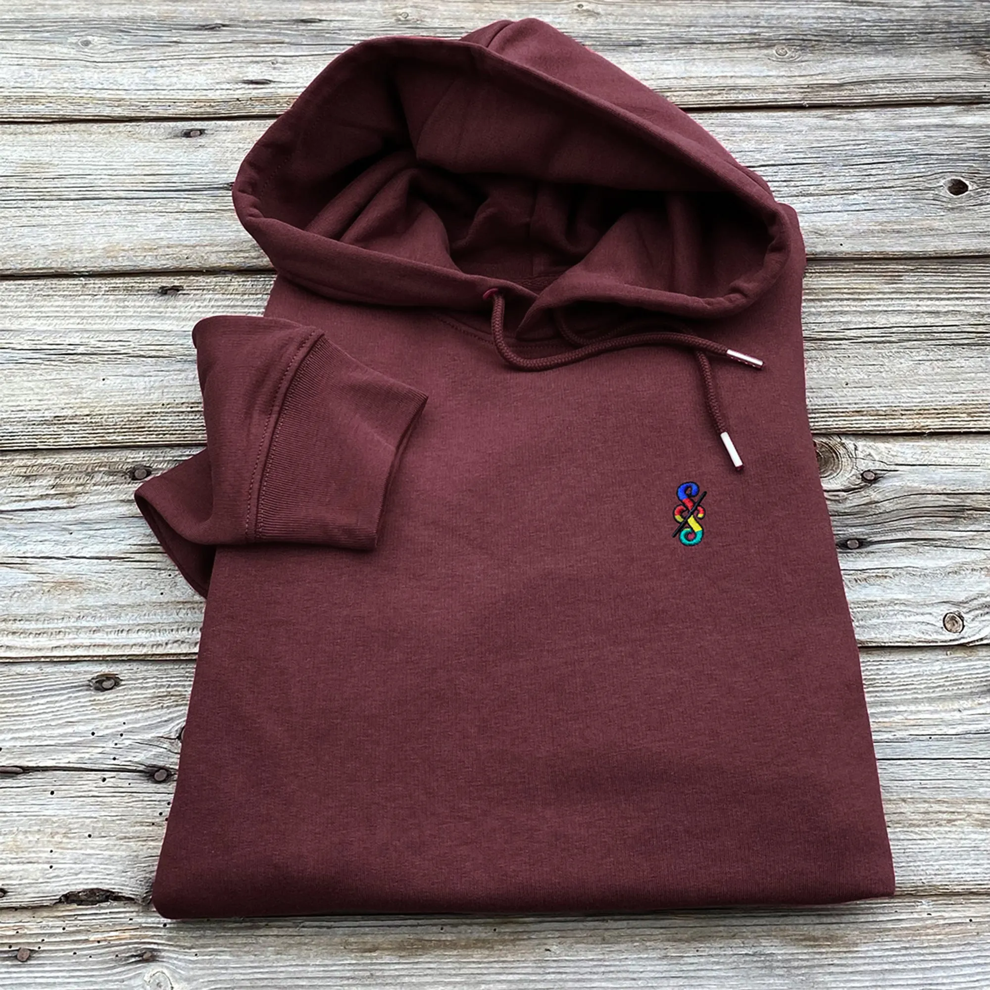 Spoke and Solace SS Stripe Logo Hoodie (w)