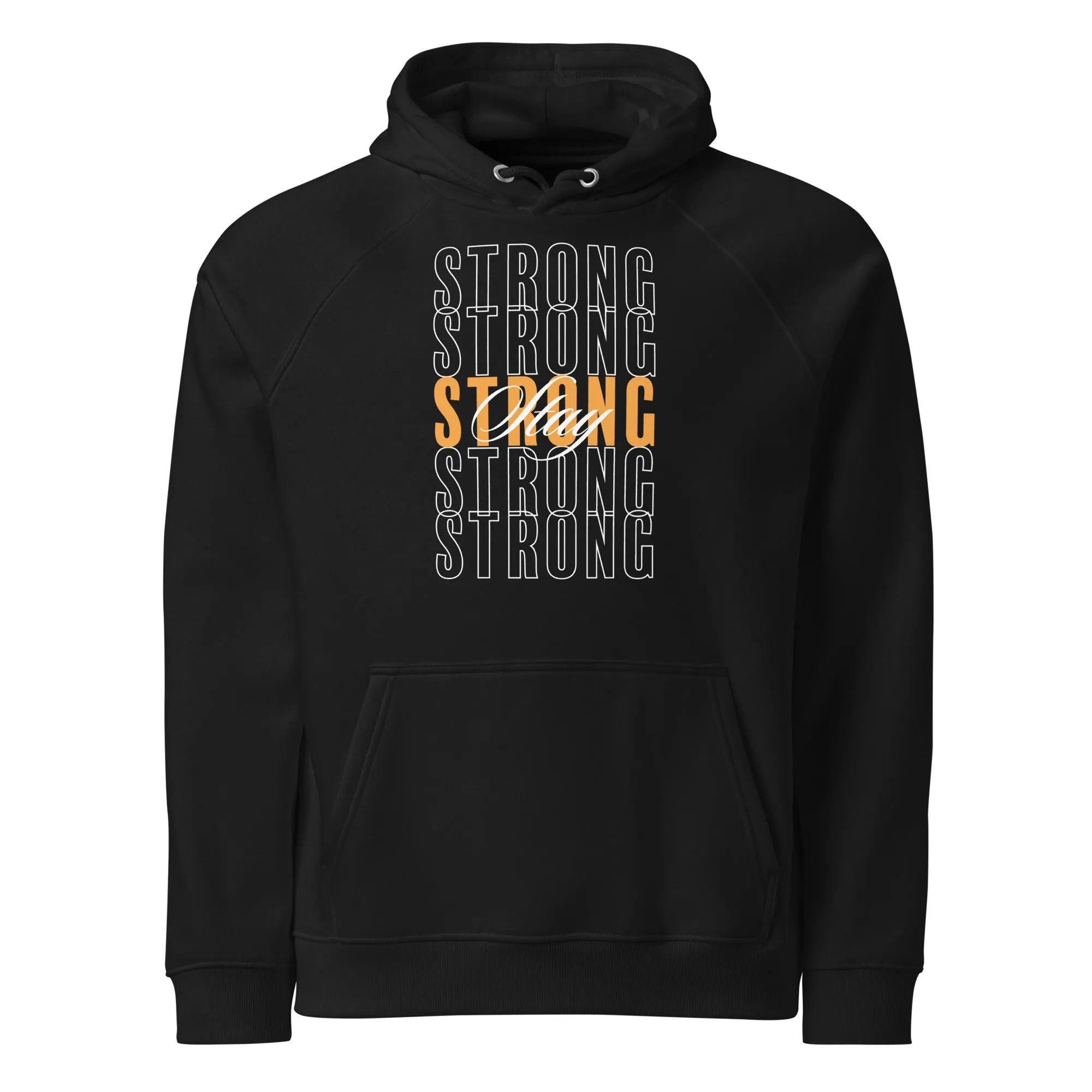 Stay Strong Typography Graphic Men Eco Raglan Hoodie