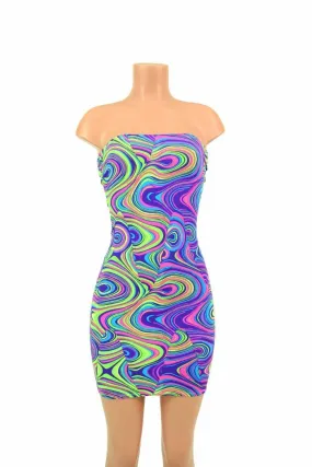 Strapless Glow Worm Print Dress