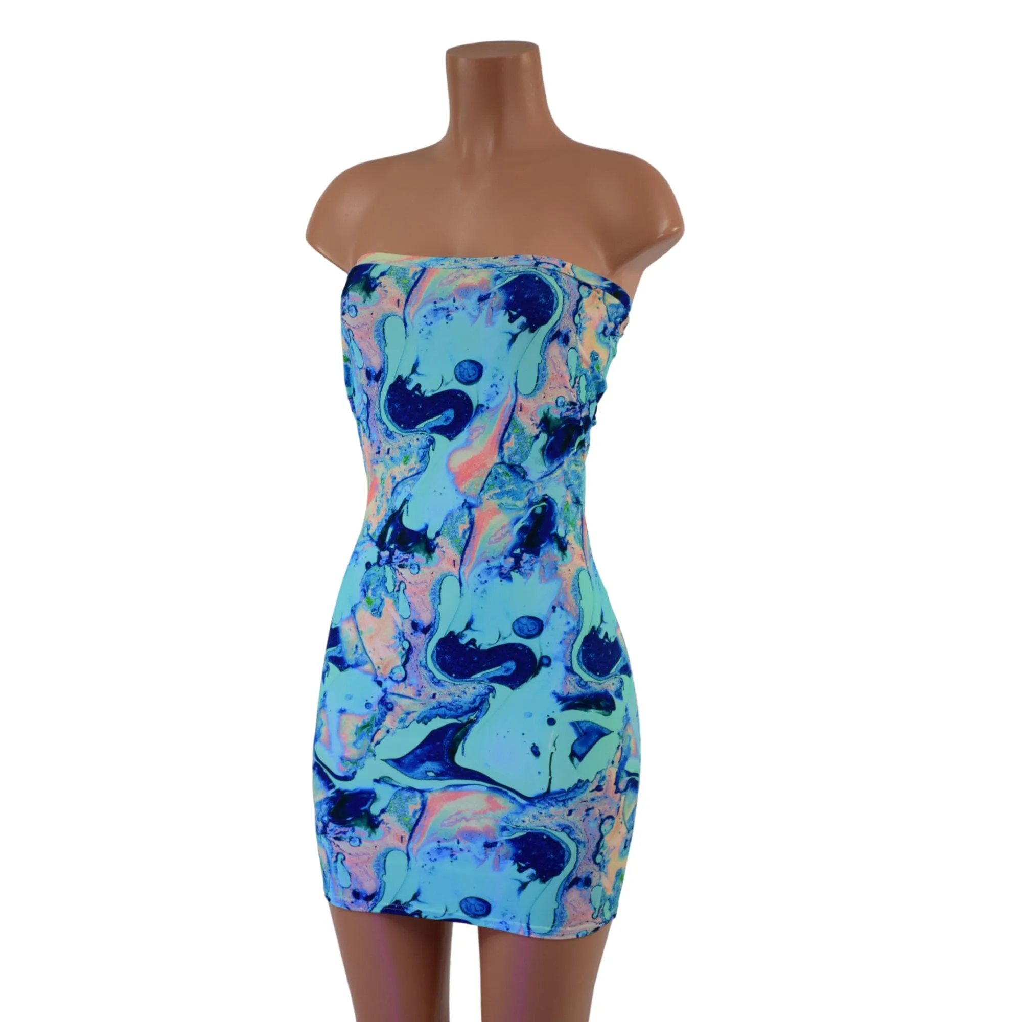 Strapless Lapis Lagoon Mini Dress