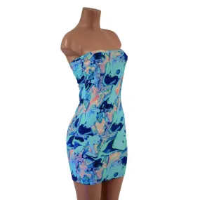 Strapless Lapis Lagoon Mini Dress