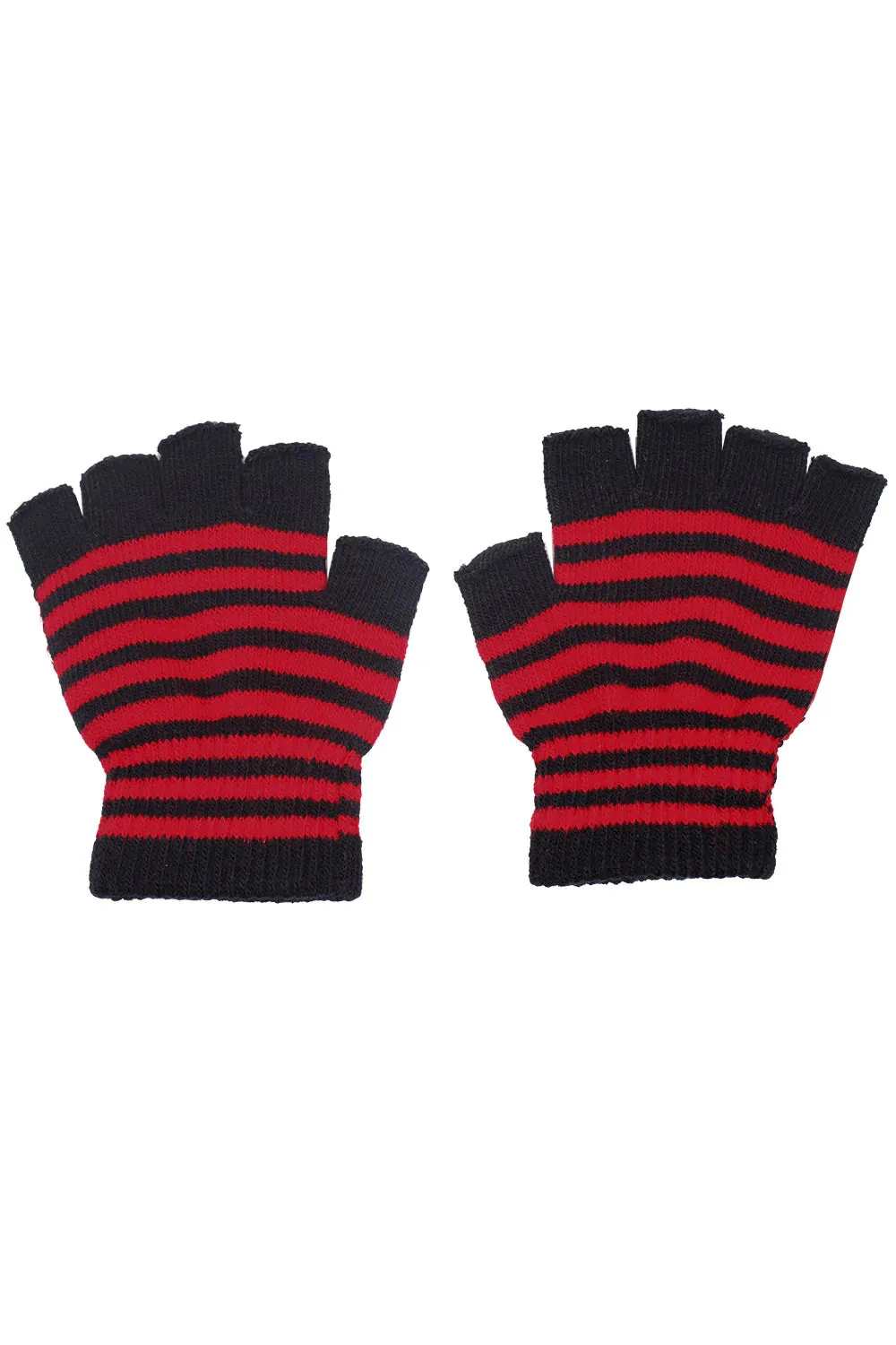 Striped Fingerless Gloves [Multiple Colors Available]