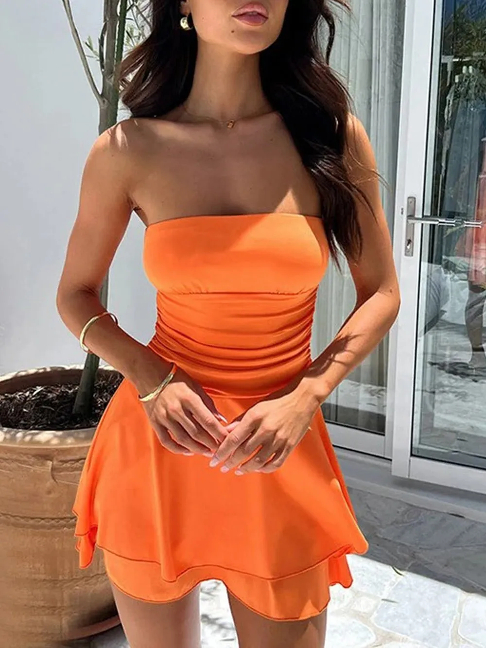 Tiana Ruffle Off Shoulder Mini Dress