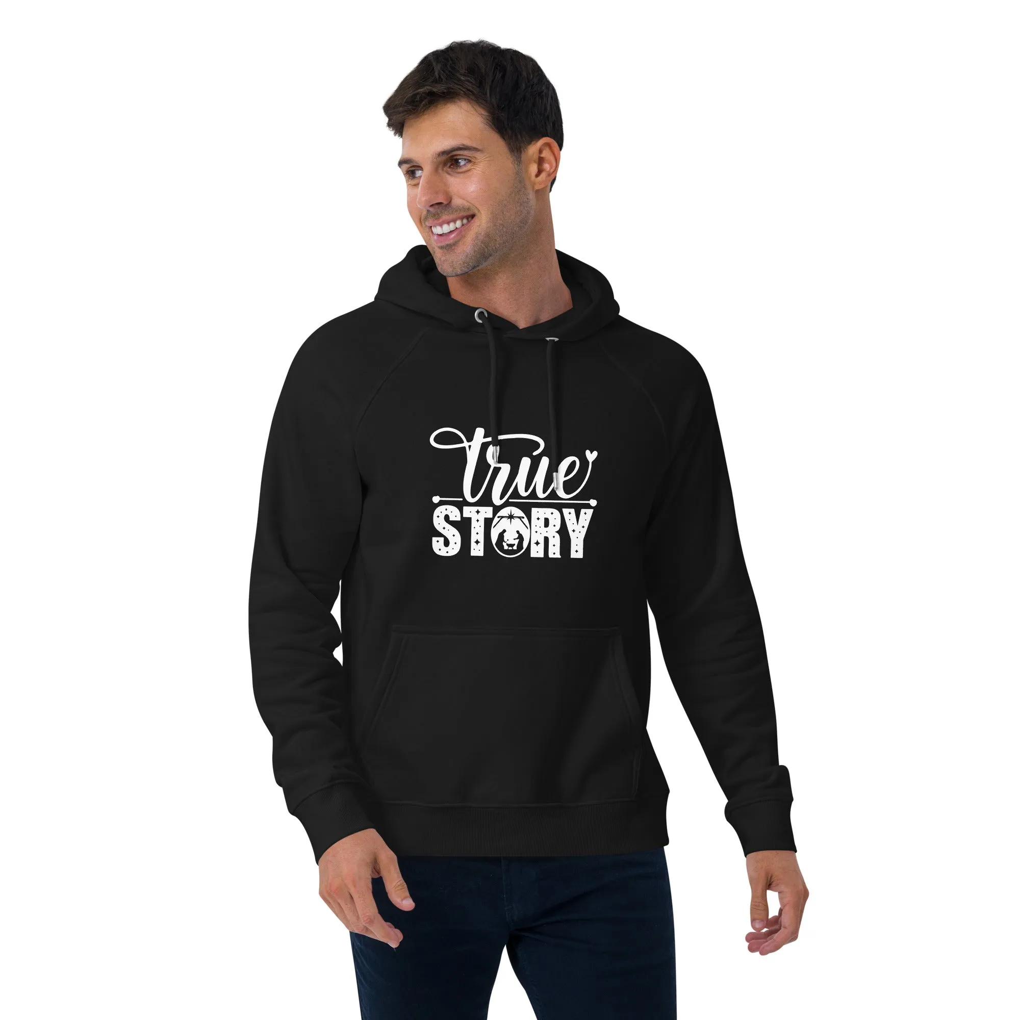 True Story White Christmas Graphics Men Eco Raglan Hoodie