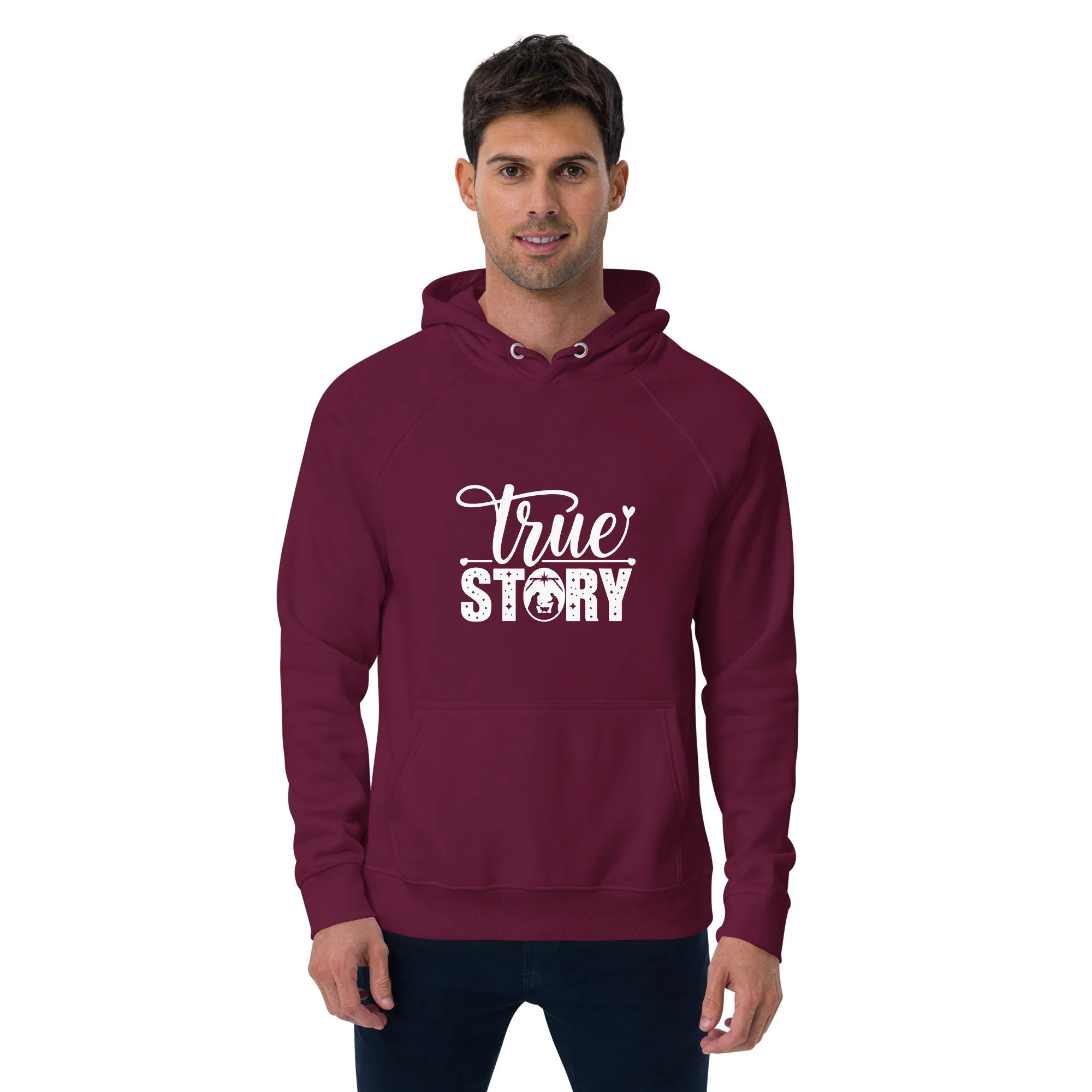 True Story White Christmas Graphics Men Eco Raglan Hoodie