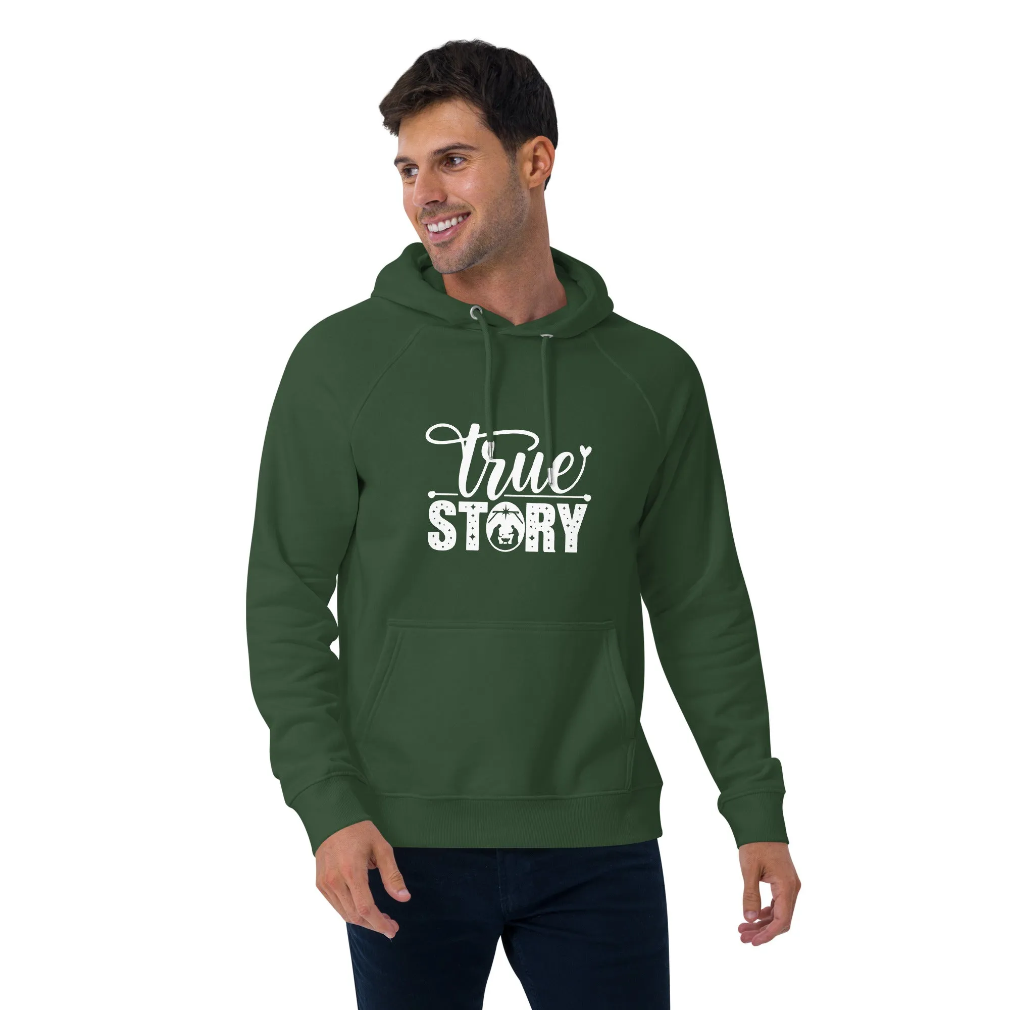 True Story White Christmas Graphics Men Eco Raglan Hoodie