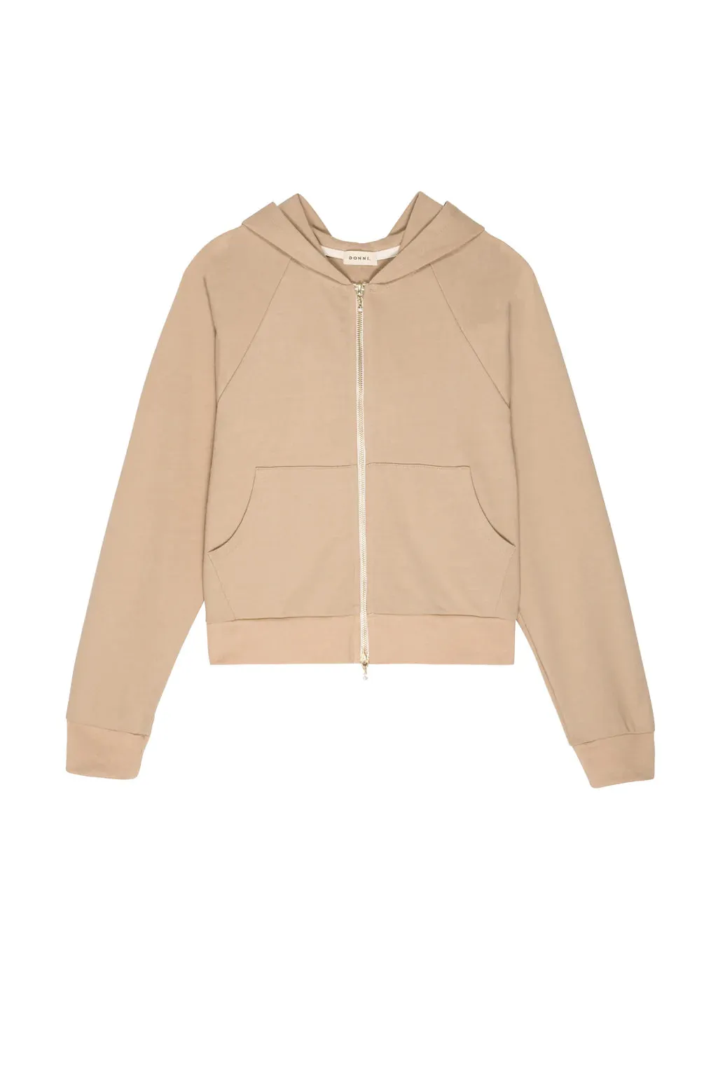 Two-Way Zip Hoodie, Sand