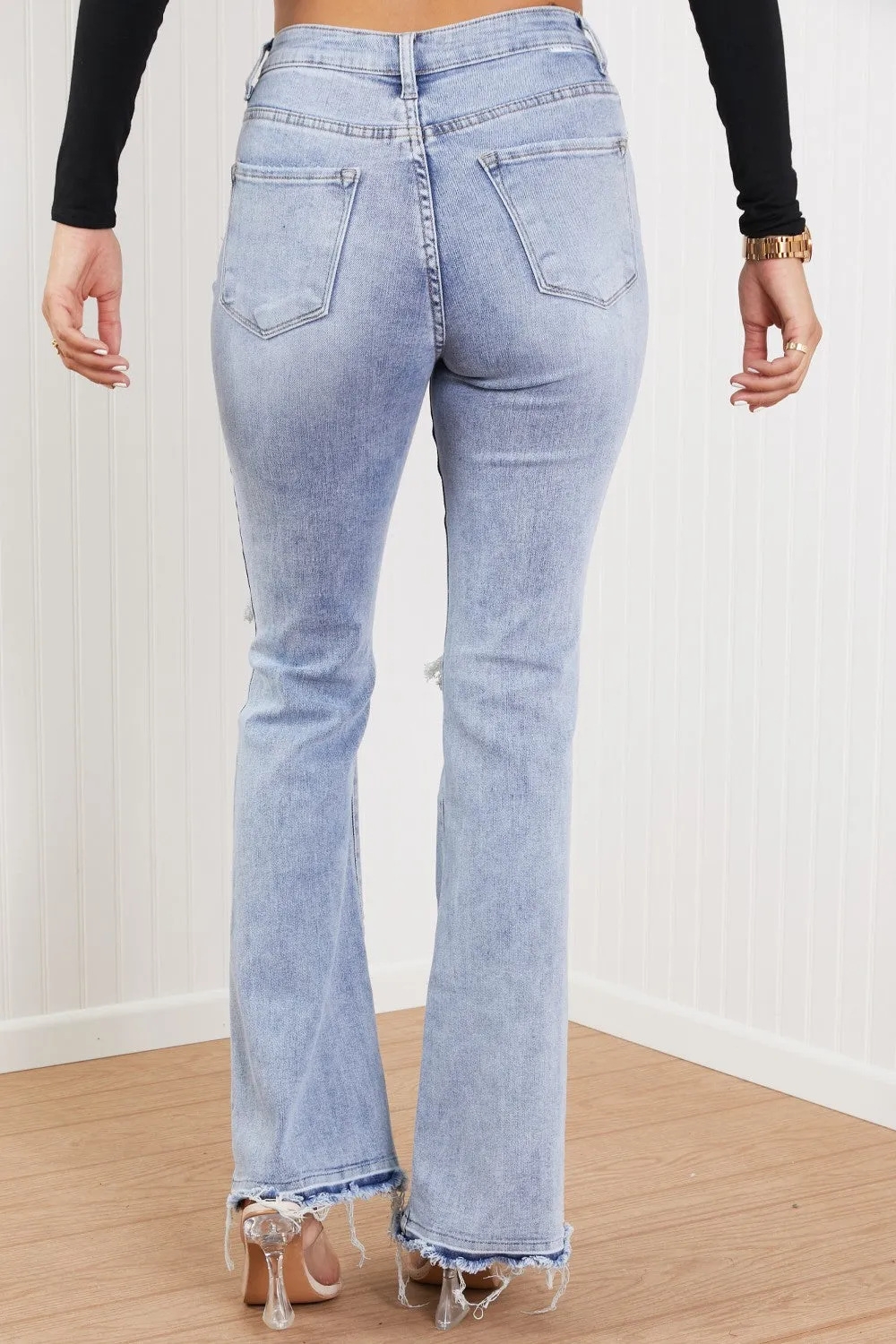 Valerie Full Size Crossover Flared Jeans