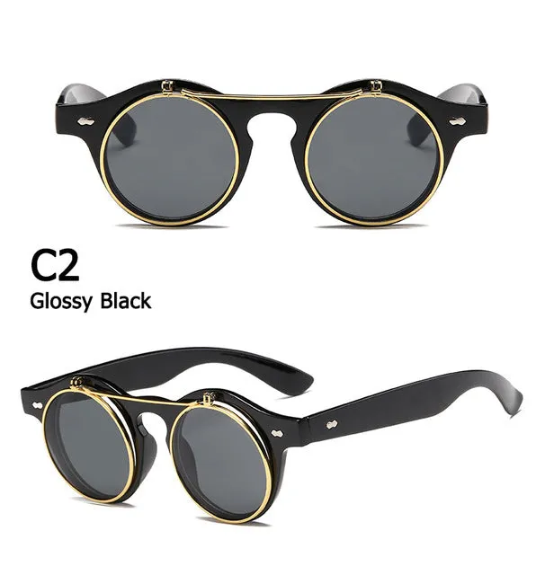 Vintage Round Retro SteamPunk Sunglasses