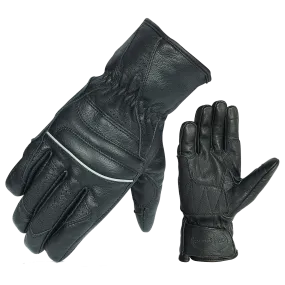 VL476 Premium Leather Driving Glove with Reflective Piping