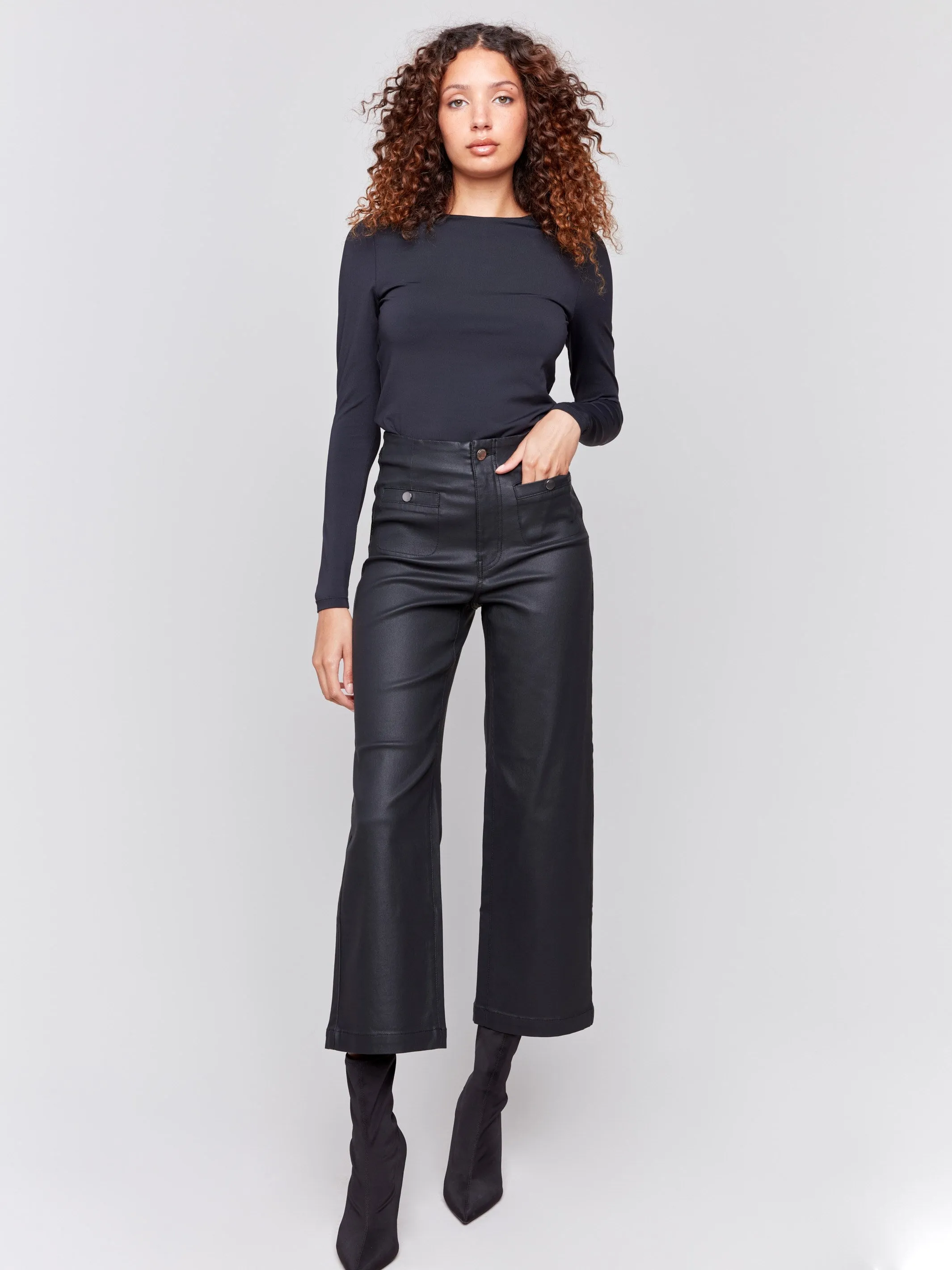 Wax Flared Pants - Black