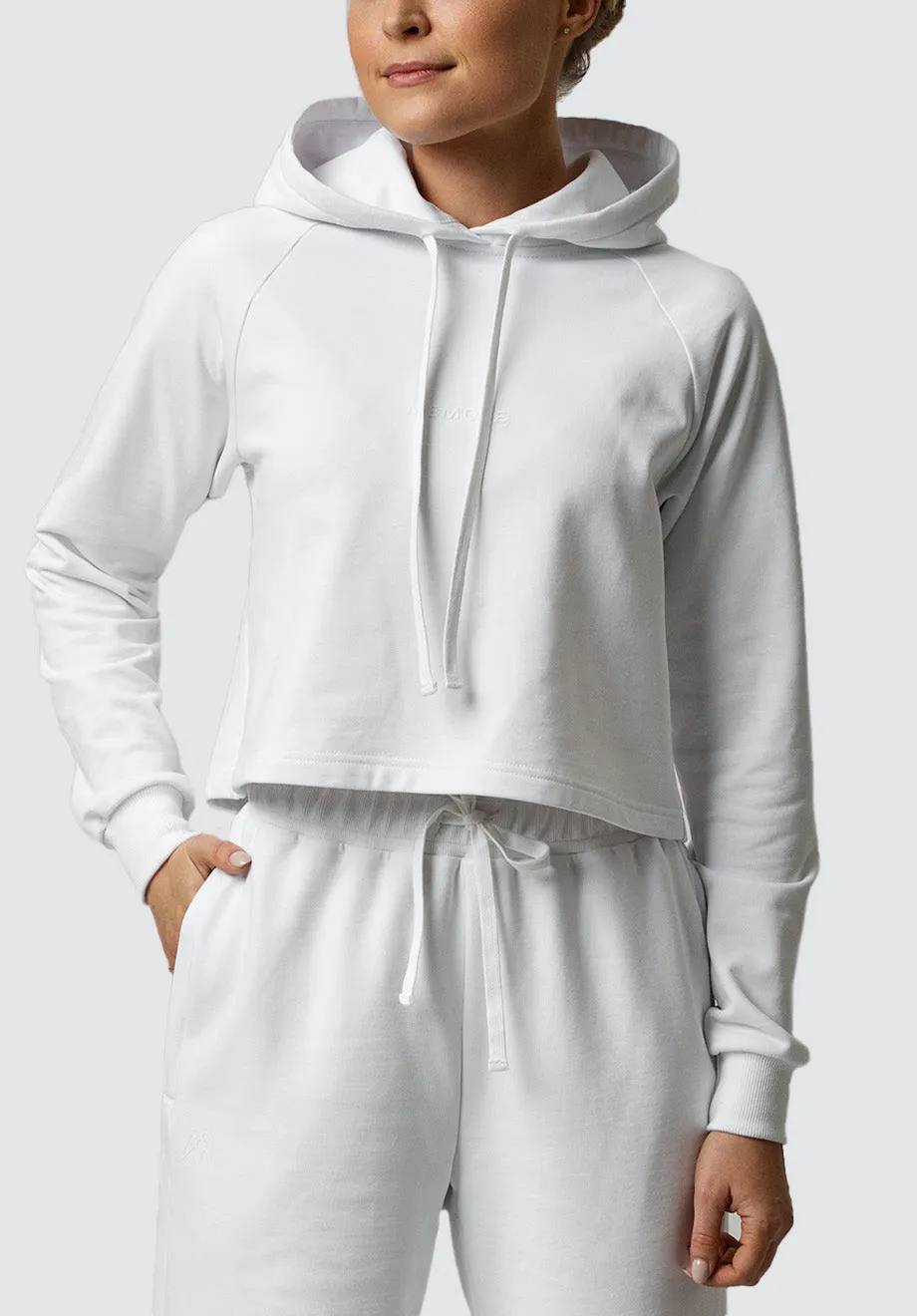 Women's Cropped Hoodie Memore | White