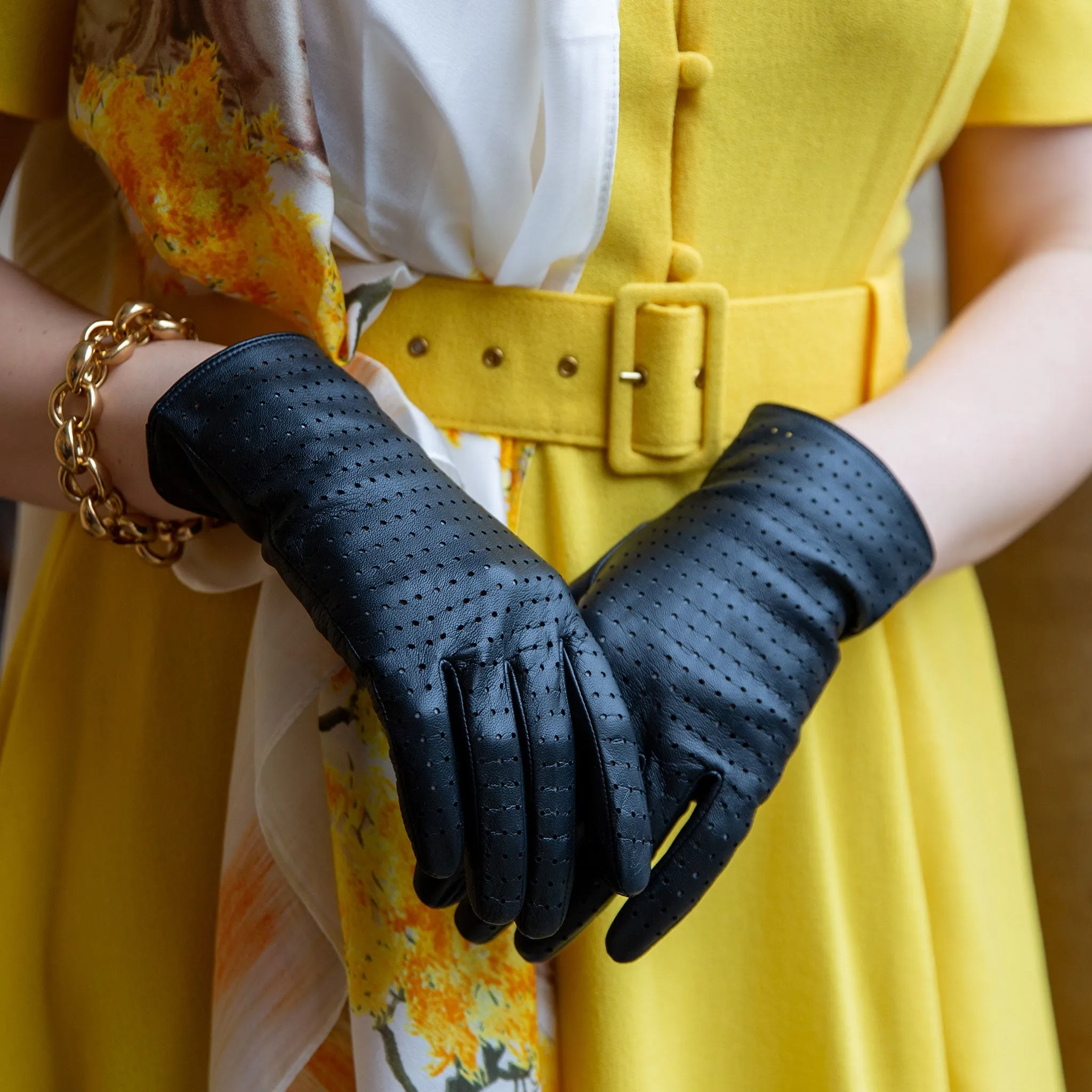 Women’s Perforated Leather Gloves