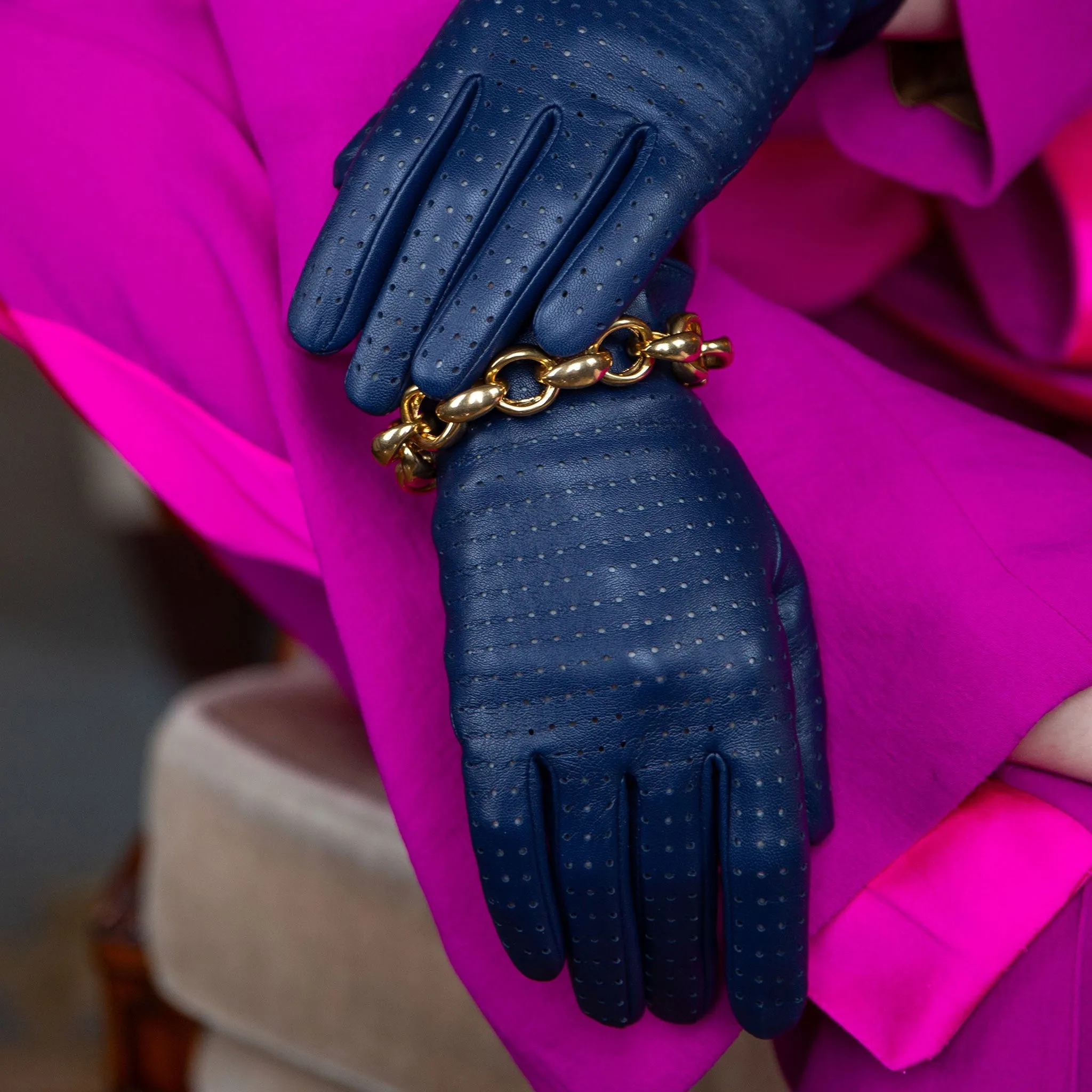 Women’s Perforated Leather Gloves