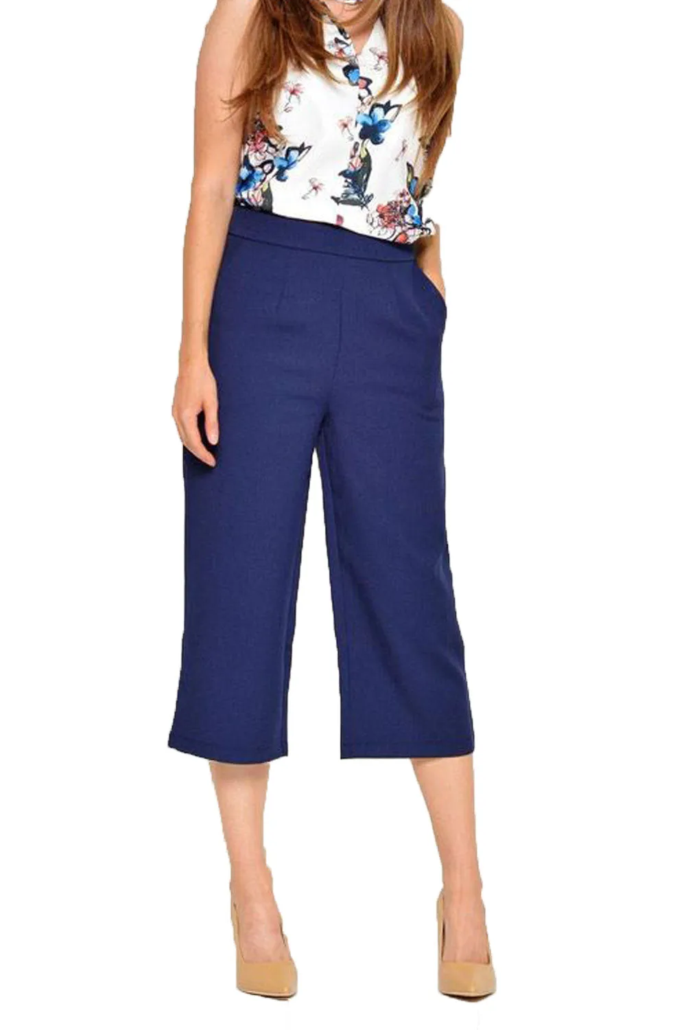 Womens Wide Leg Culottes Pants